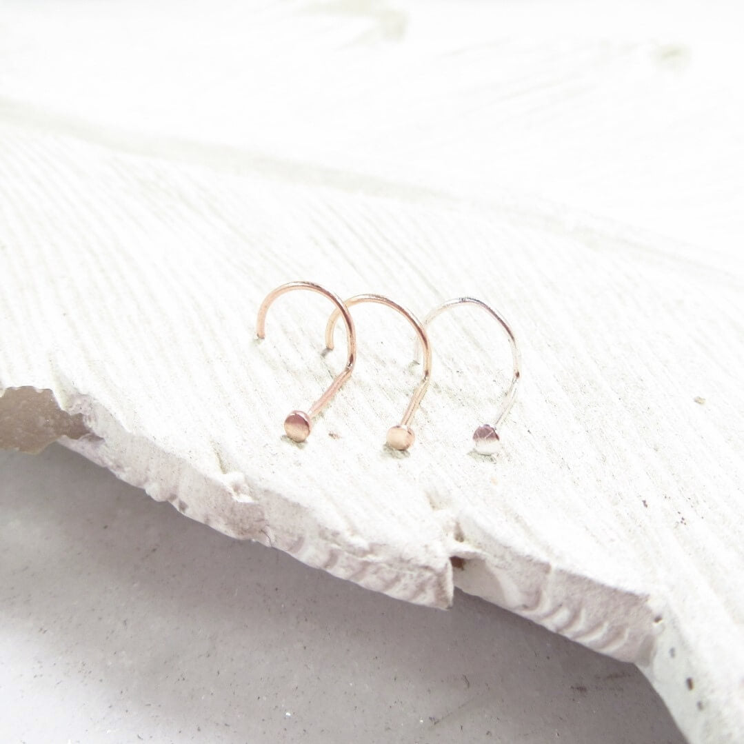Nose Stud Dot 1mm Choose Your Style and Metal