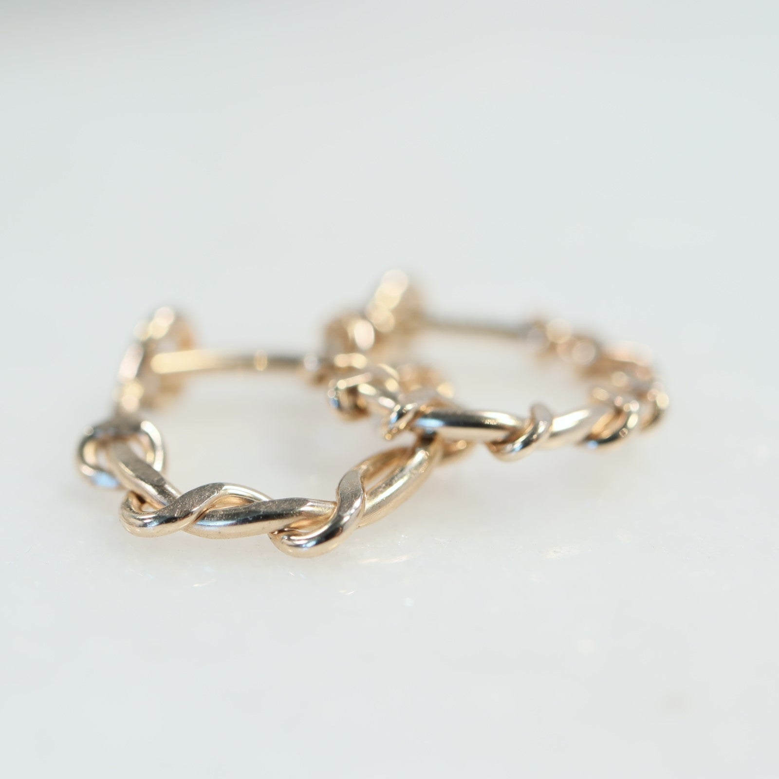 gold Tiny Hoop Earring Squiggles