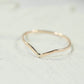 gold v hammered ring