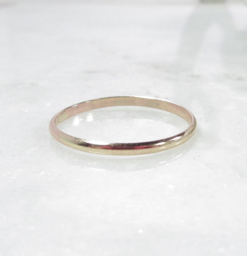 half round thin band gold