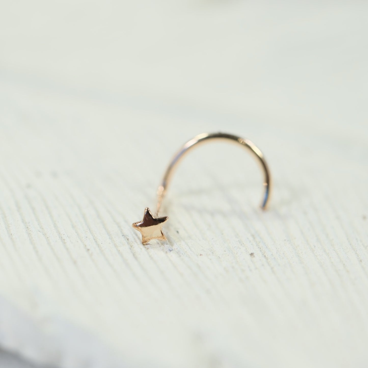 gold tiny star nose stud