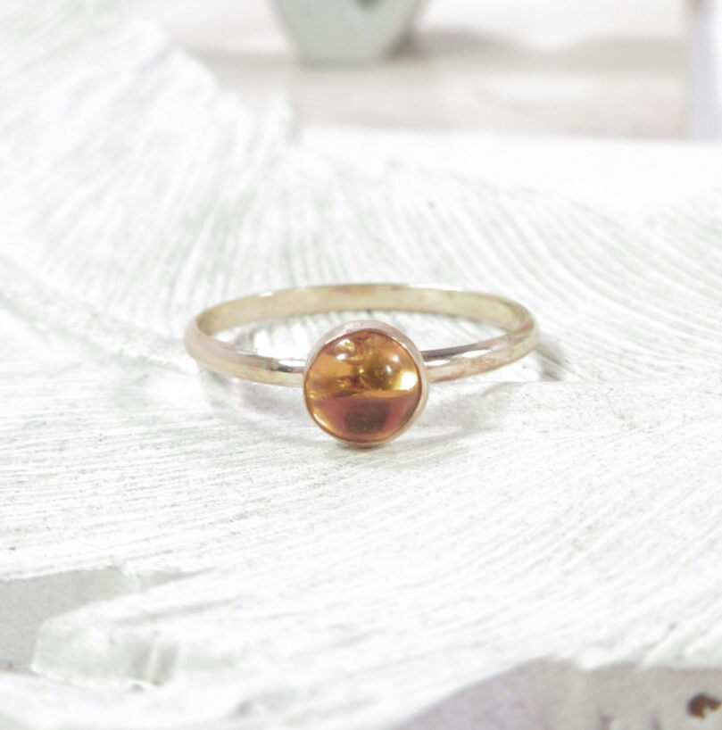 amber gemstone ring 5mm