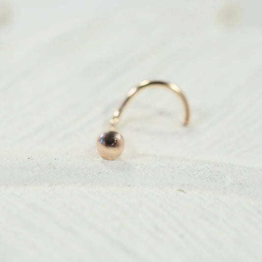 gold domed nose stud