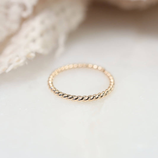 gold dot twist tragus ring