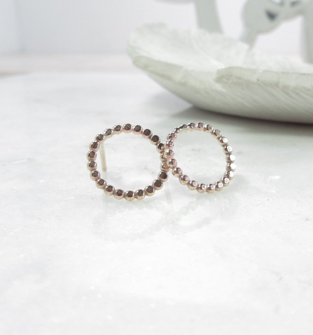 dot post earrings in gold 