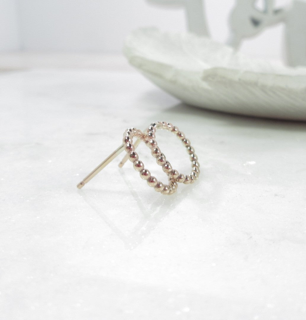 side view dot post earrings
