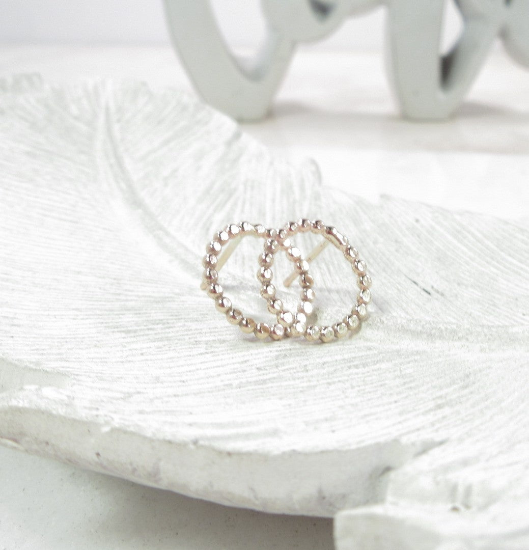 8mm round dot stud earrings
