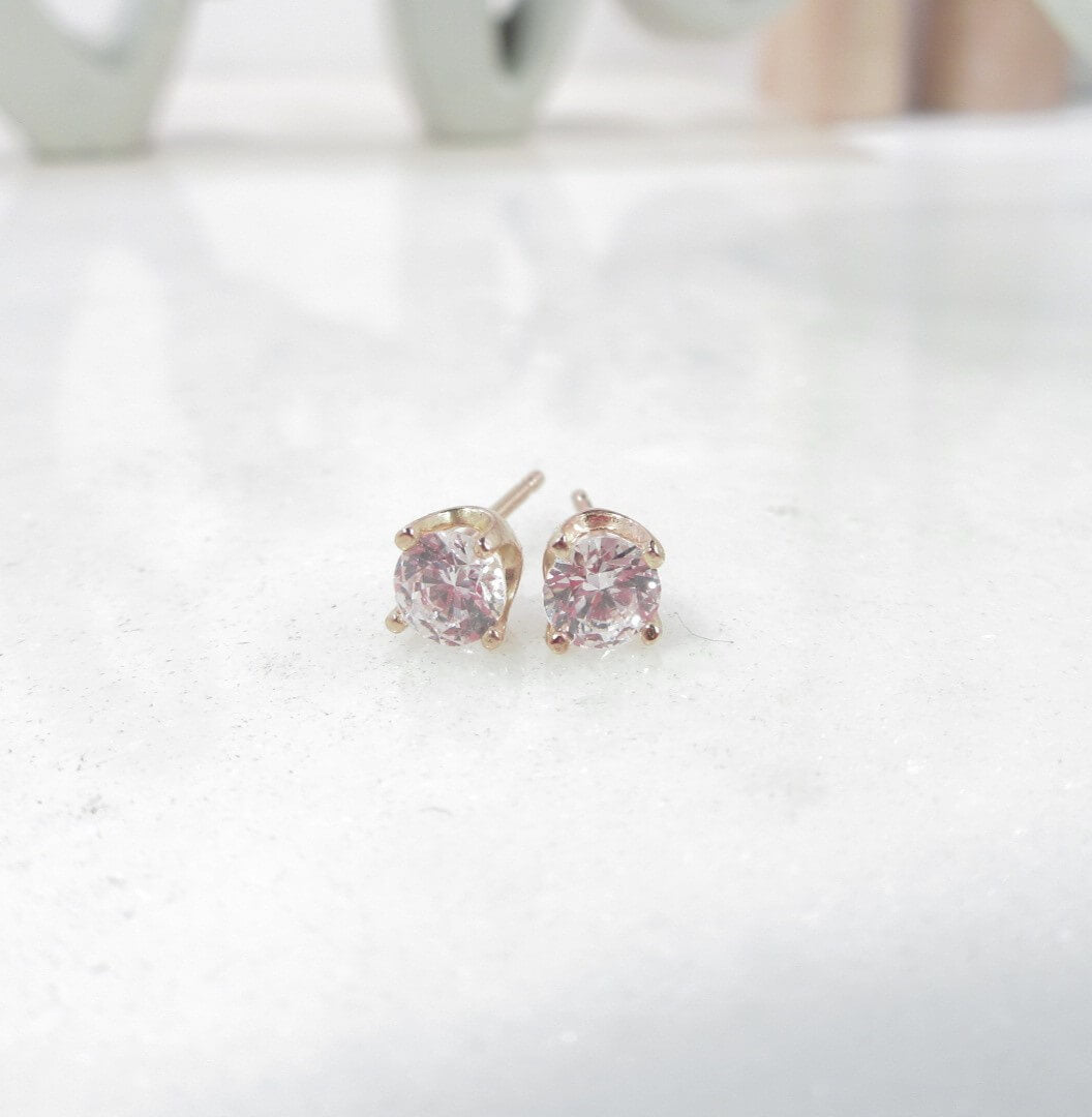 3mm faceted gemstone earrings