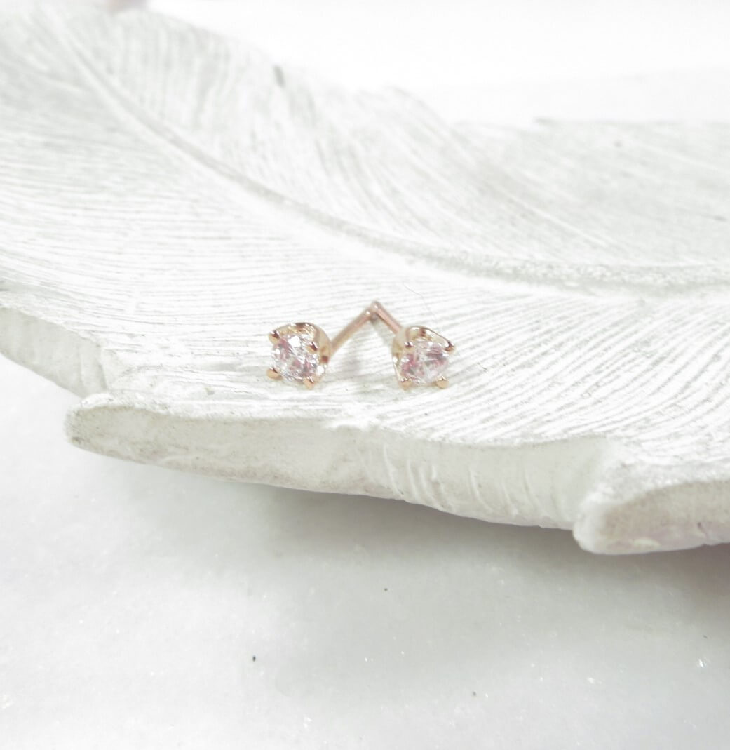 Post Earring Faceted Gemstone 3mm Choose Your Metal Choose Your Gemstone