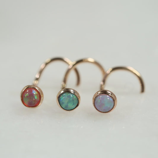 Nose Stud 3mm Fire Opal Choose Your Style and Metal