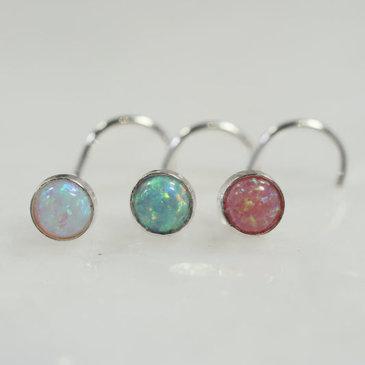 Nose Stud 4mm Fire Opal Choose Your Style and Metal