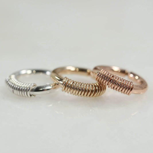 Wrapped Septum Ring 16 Gauge Choose Your Metal & Diameter