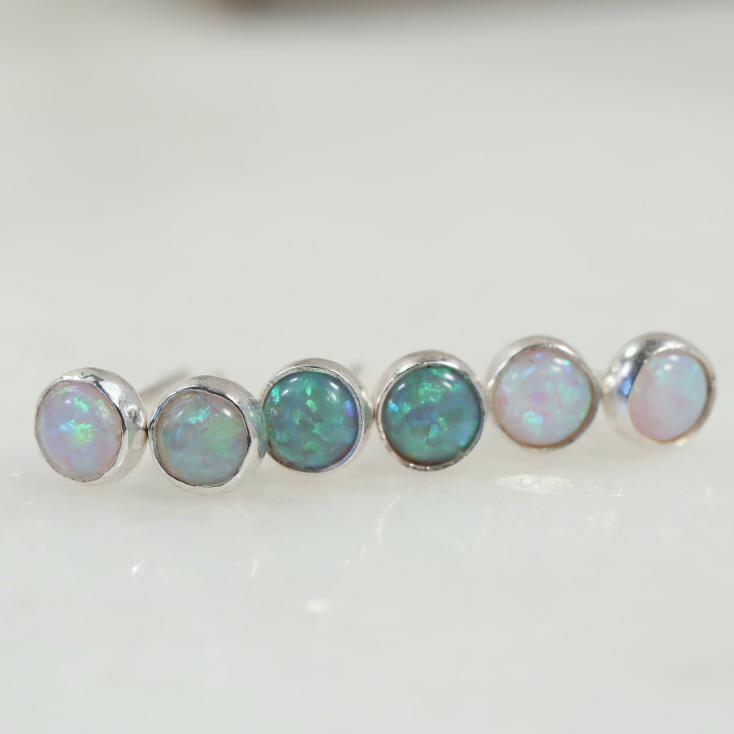 Fire Opal Post Earrings - Choose Your Color & Metal