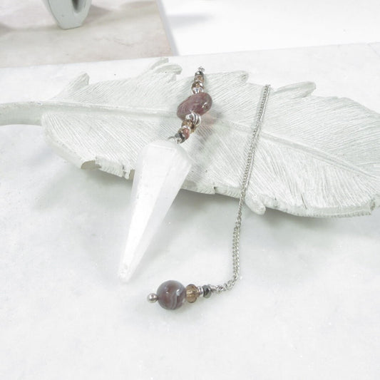 Pendulum Selenite Sterling Silver