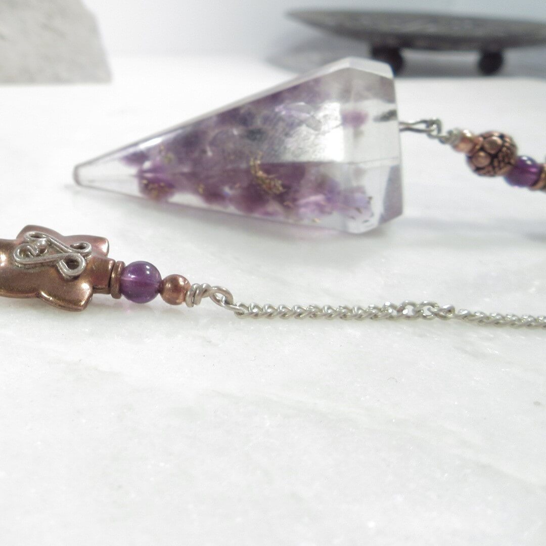 Purchase Pendulum Buy Pendulum Amethyst Chip Pendulum with Copper Online | Mystic Moon Shop