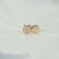 gold hammered post earring dots