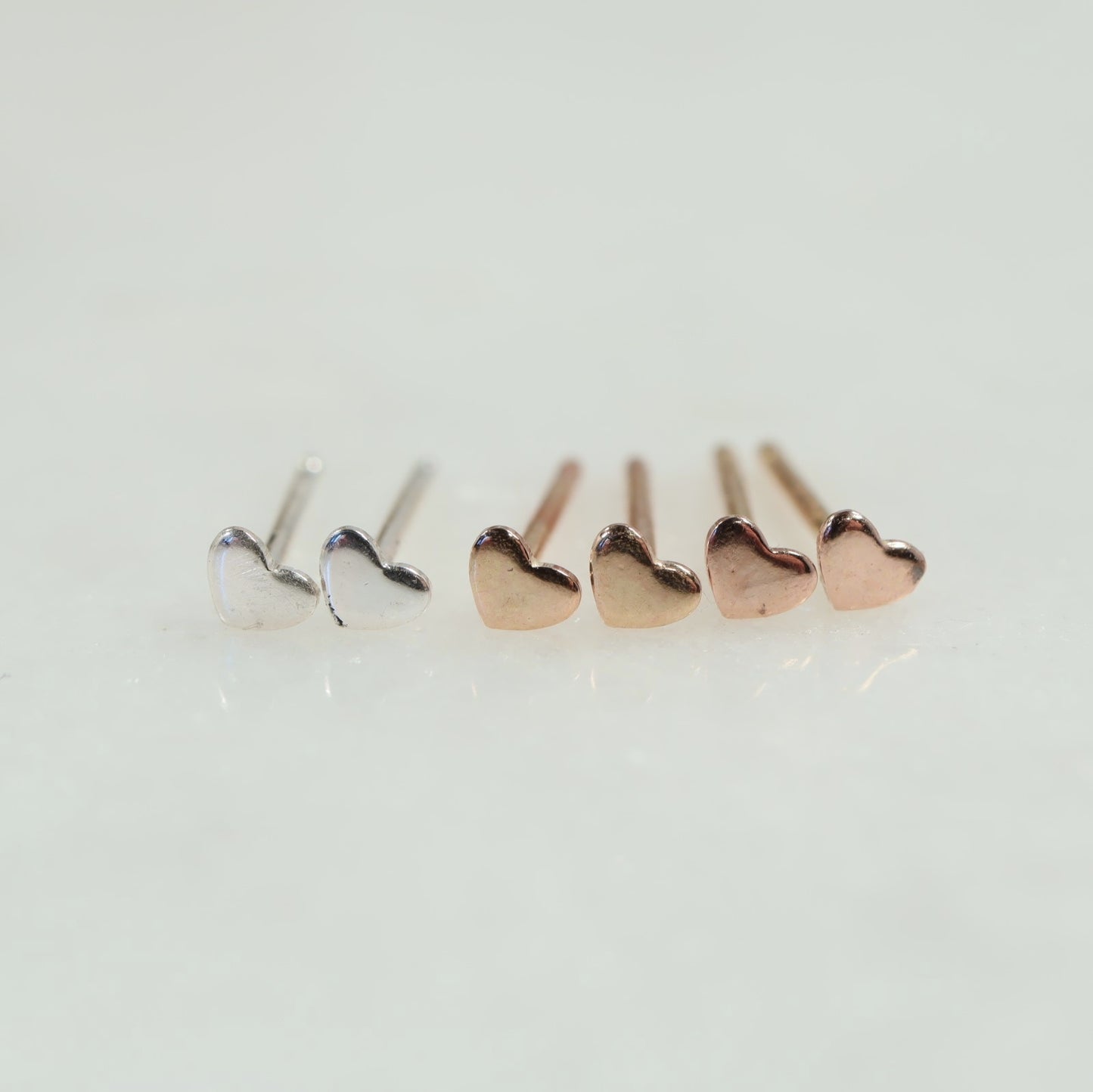 Post Earring Tiny Heart 2mm Choose Your Metal