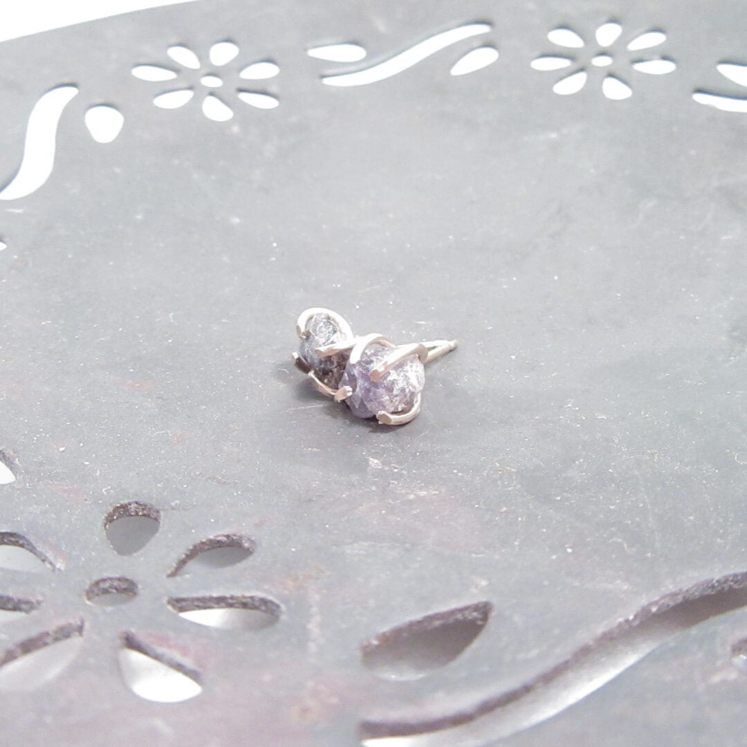 Post Earring Raw Gemstone Star Sapphire Choose Your Metal