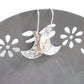 Dangle Earrings Crescent Moons in Silver & Gold