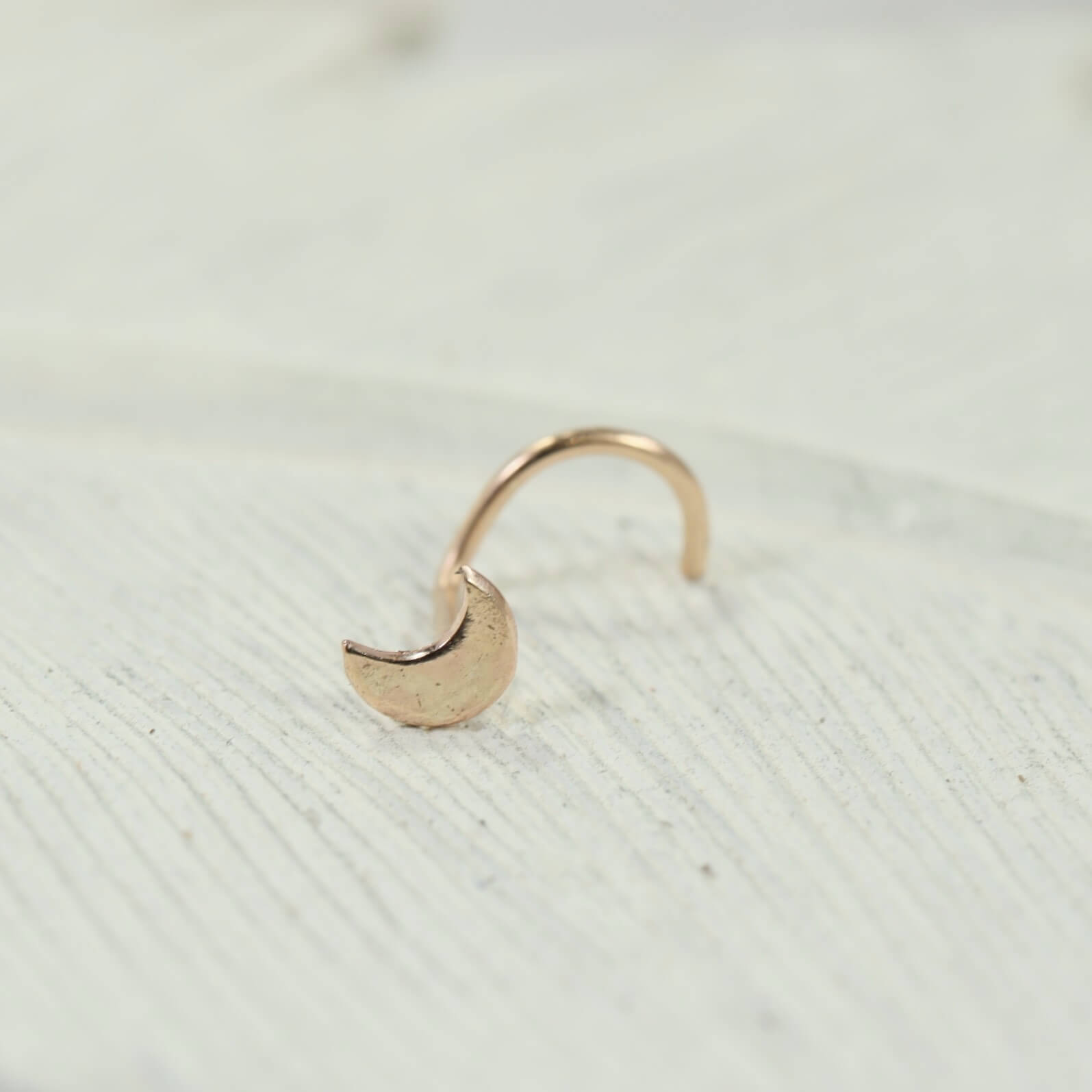 gold crescent moon nose stud