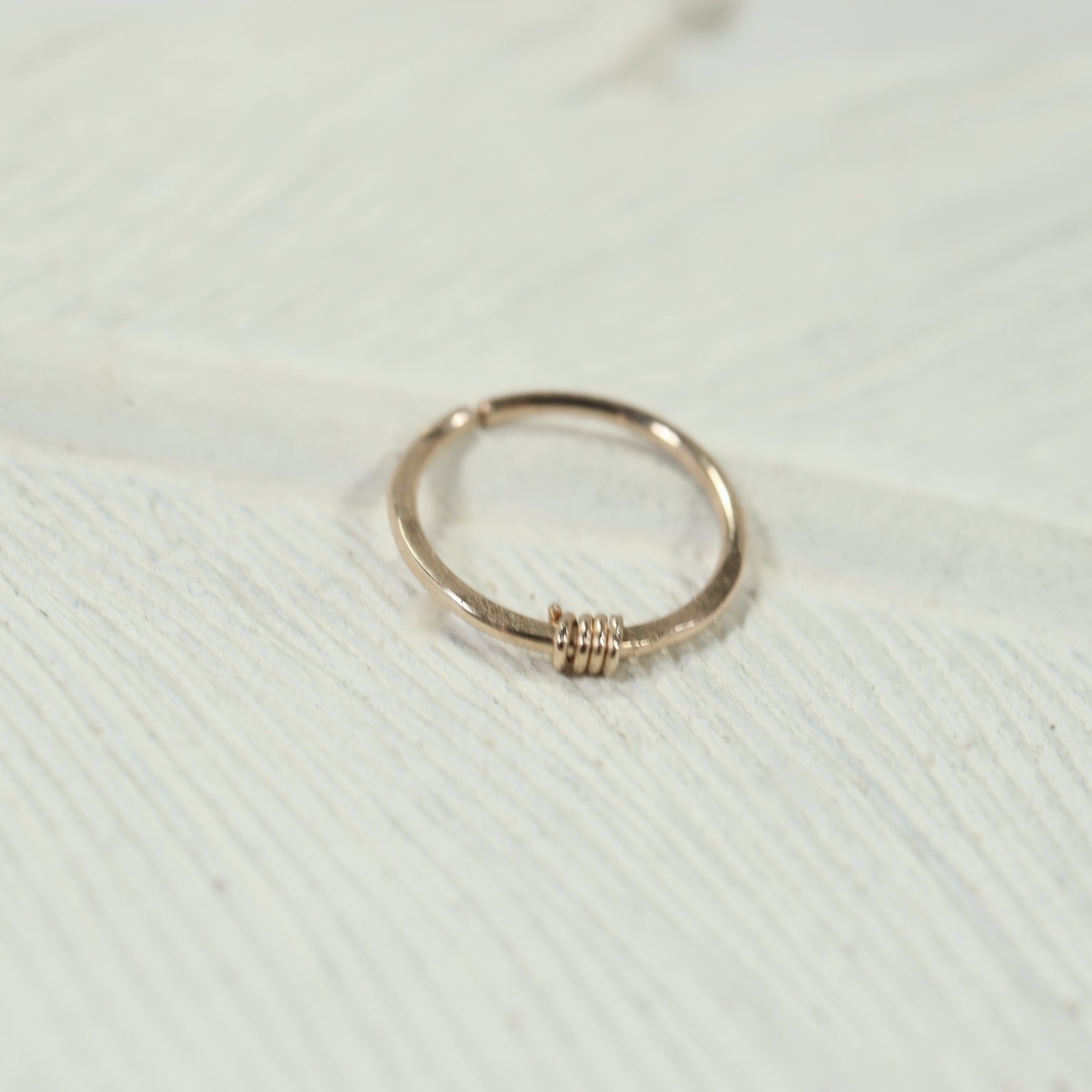 gold hammered & wrapped nose ring