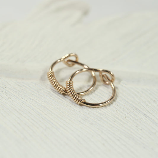 gold Hoop Earring Wrapped 