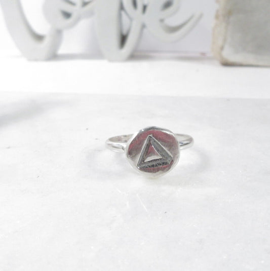 Nugget Ring Water & Fire Element Symbol - Mixed Metals Choose Your Band Color