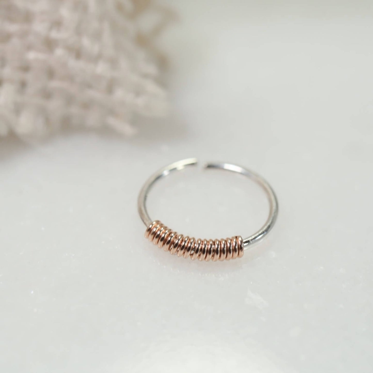 Cartilage Hoop Earring Wrapped - Endless, Choose Your Diameter, Gauge, Mixed Metals