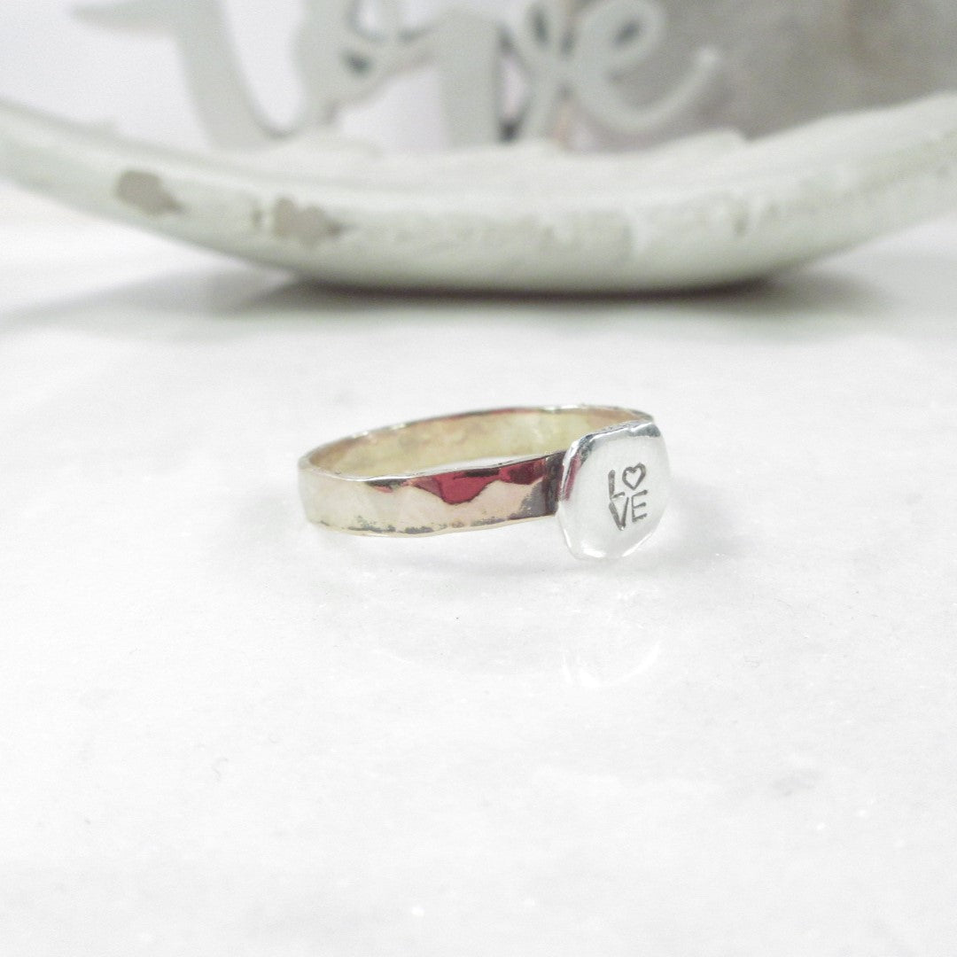 side view love ring
