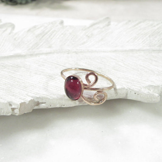 Ring Garnet Gemstone Choose Your Metal and Size