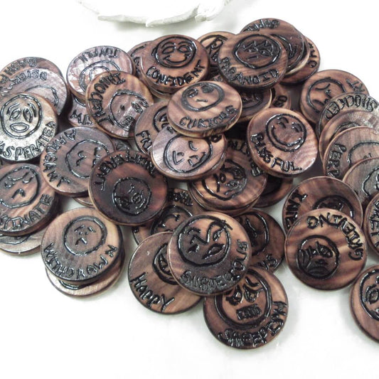moods symbol runes in a pile on a white background