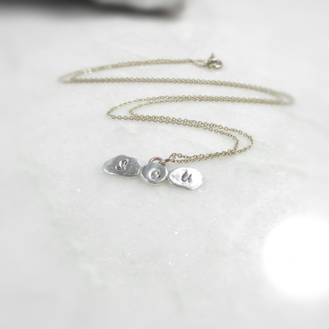 Nugget Necklace 3 Side - Acronym, Mixed Metals, Choose Your Length