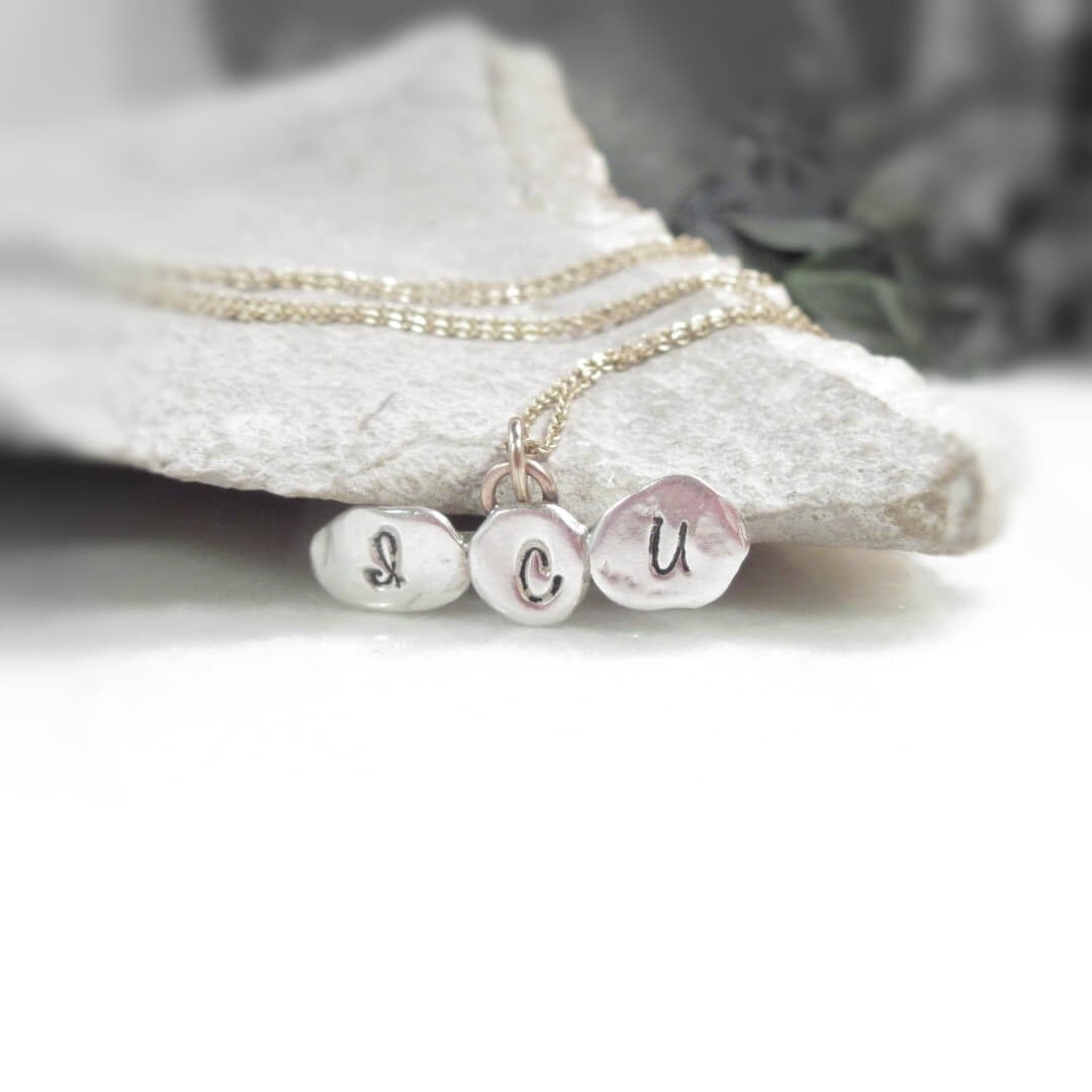 Nugget Necklace 3 Side - Acronym, Mixed Metals, Choose Your Length