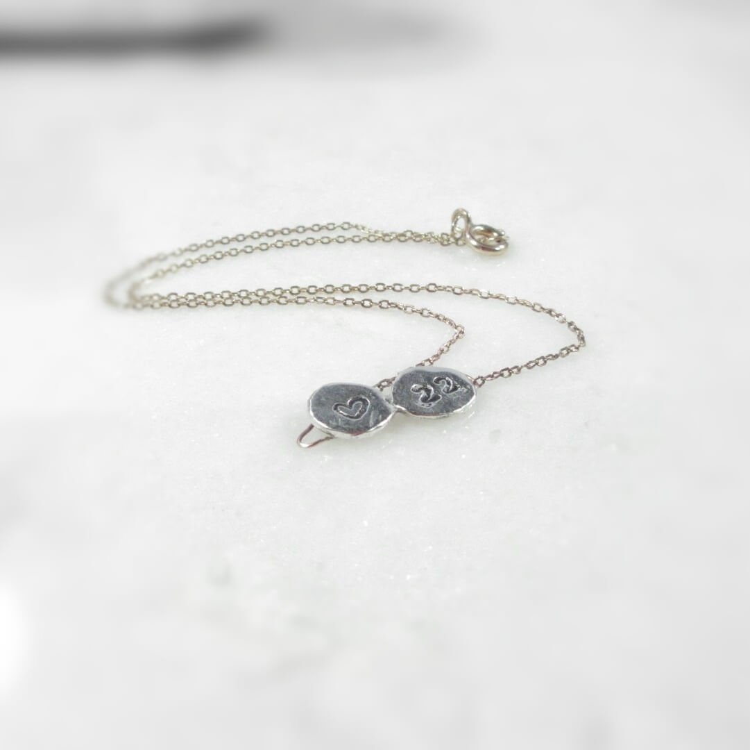 Nugget Anklet - 2 Acronym's, Mixed Metals, Choose Your Length