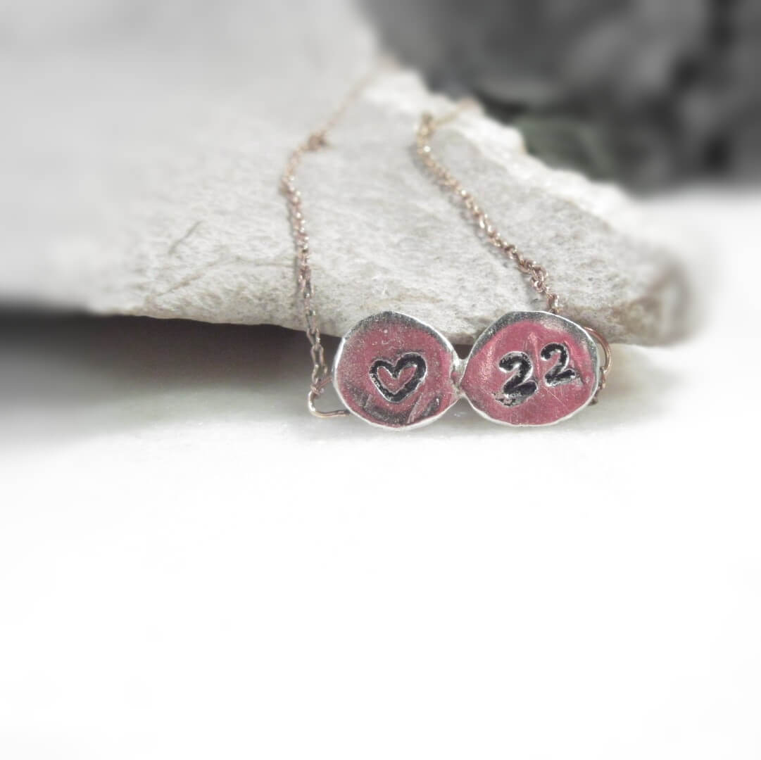 Nugget Anklet - 2 Acronym's, Mixed Metals, Choose Your Length