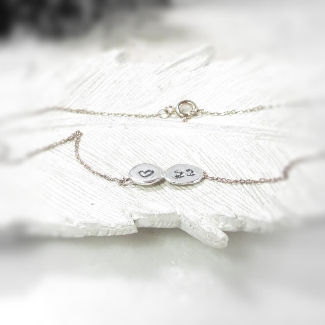 Nugget Anklet - 2 Acronym's, Mixed Metals, Choose Your Length