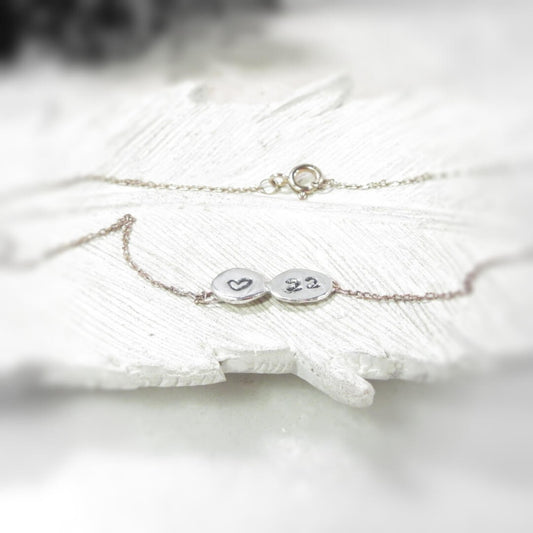 Nugget Anklet - 2 Acronym's, Mixed Metals, Choose Your Length