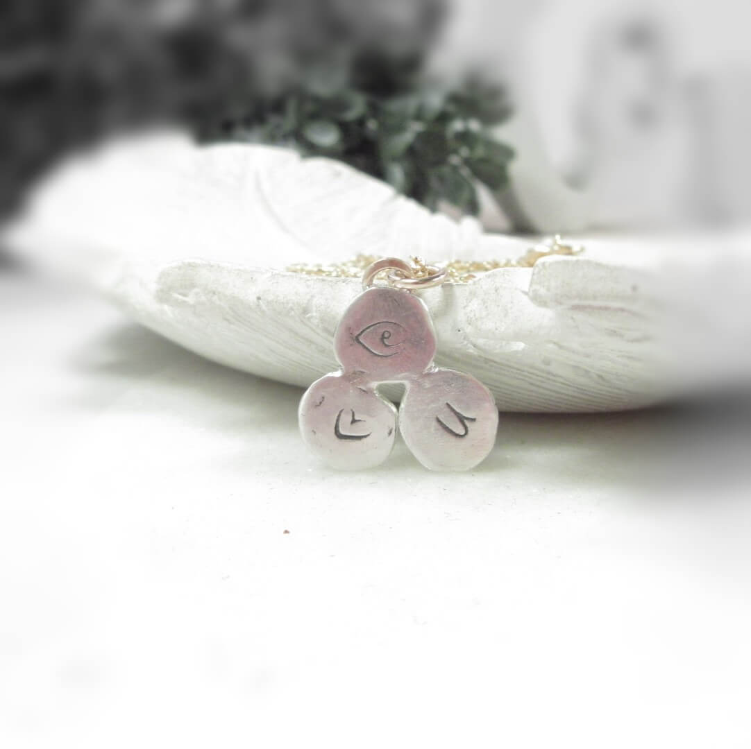 Nugget Necklace 3 Cluster - Acronym, Mixed Metals, Choose Your Length