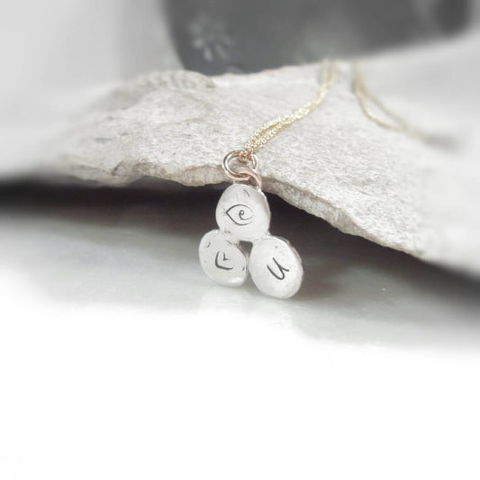 Nugget Necklace 3 Cluster - Acronym, Mixed Metals, Choose Your Length