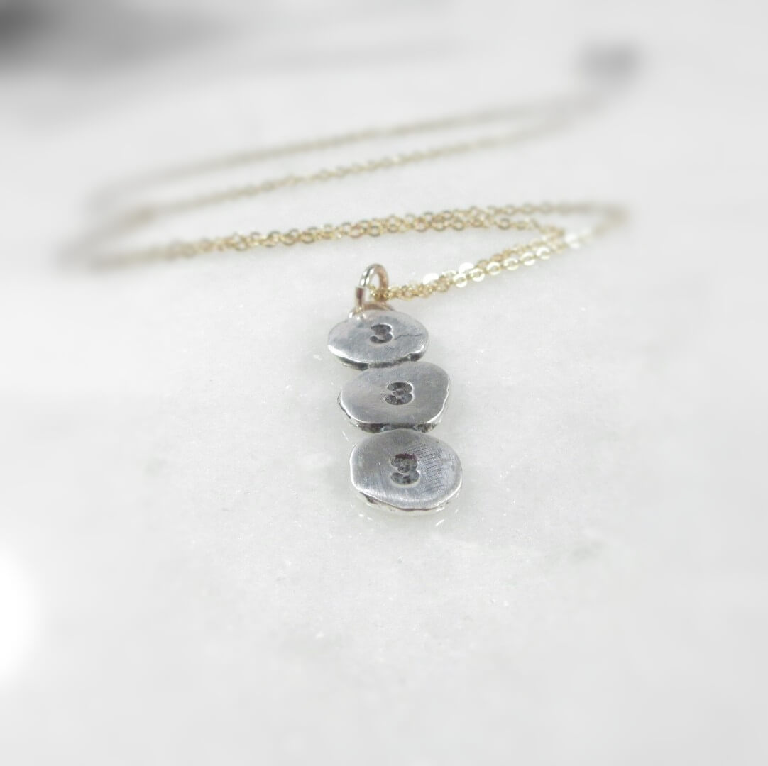 Nugget Necklace 3 Up Down - Acronym, Mixed Metals, Choose Your Length