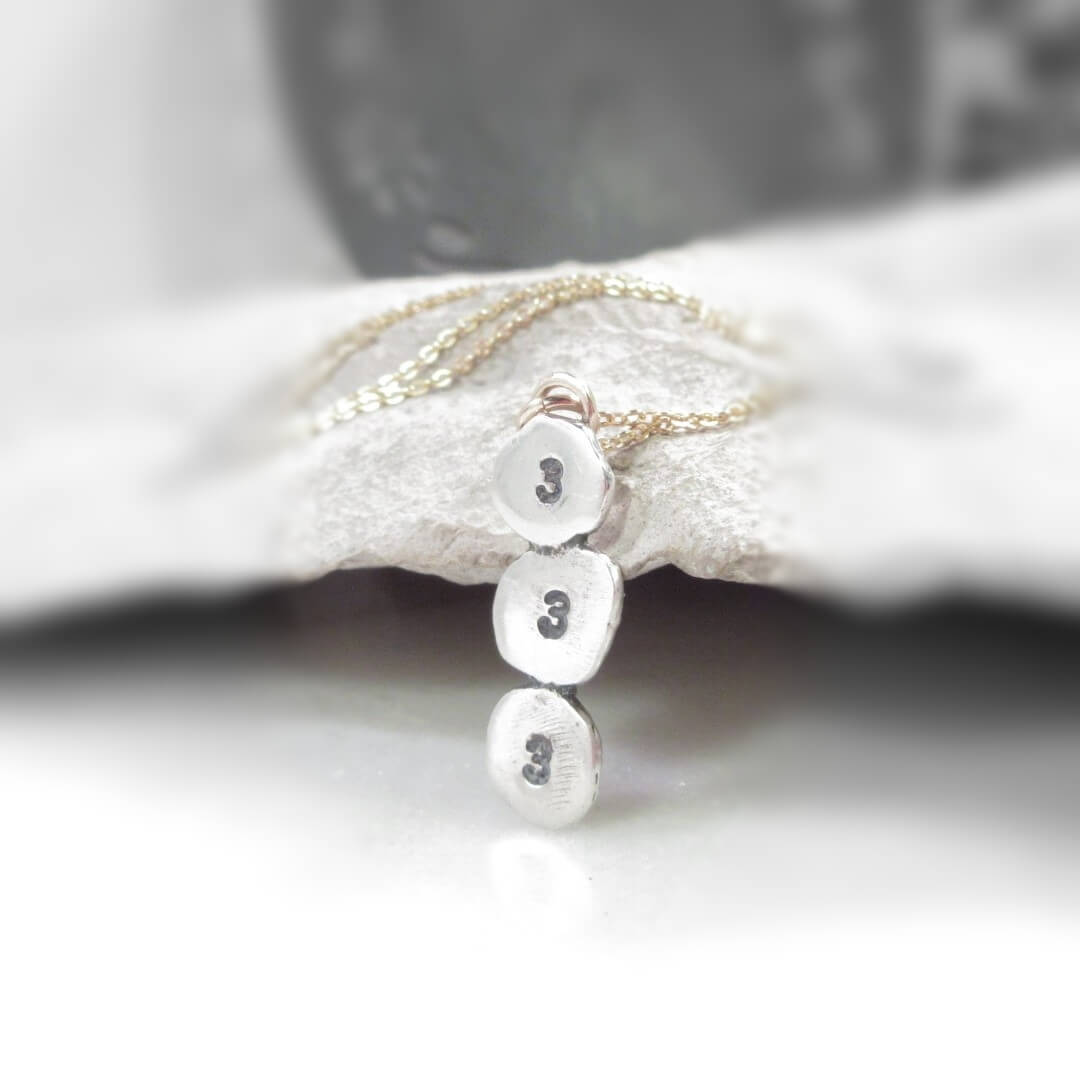 Nugget Necklace 3 Up Down - Acronym, Mixed Metals, Choose Your Length