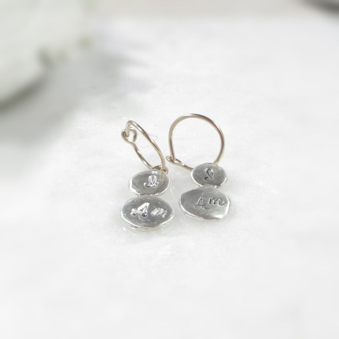 Tiny Hoop Earring Double Dangles - Choose Your Diameter, Gauge, Metal