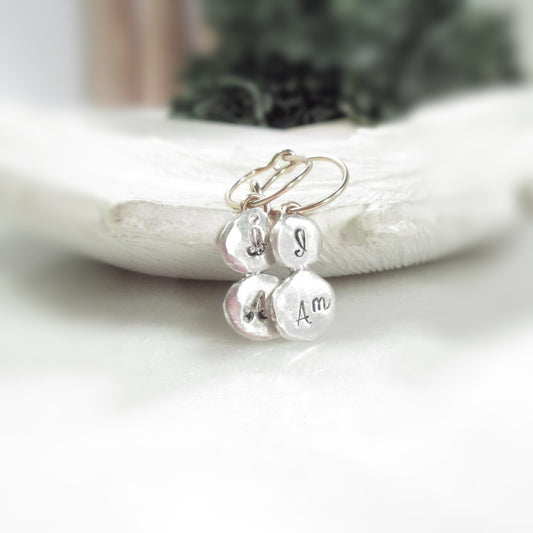 Tiny Hoop Earring Double Dangles - Choose Your Diameter, Gauge, Metal