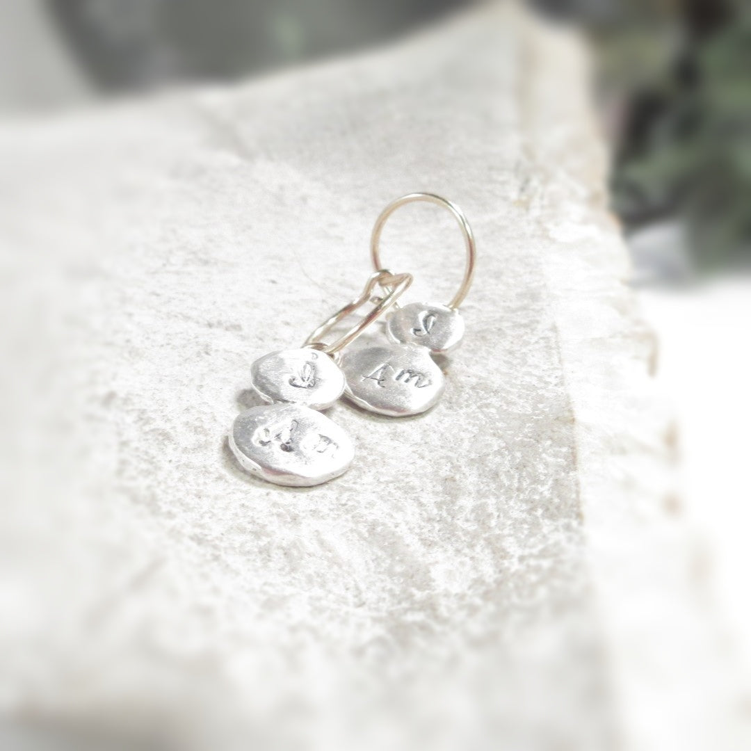 Tiny Hoop Earring Double Dangles - Choose Your Diameter, Gauge, Metal