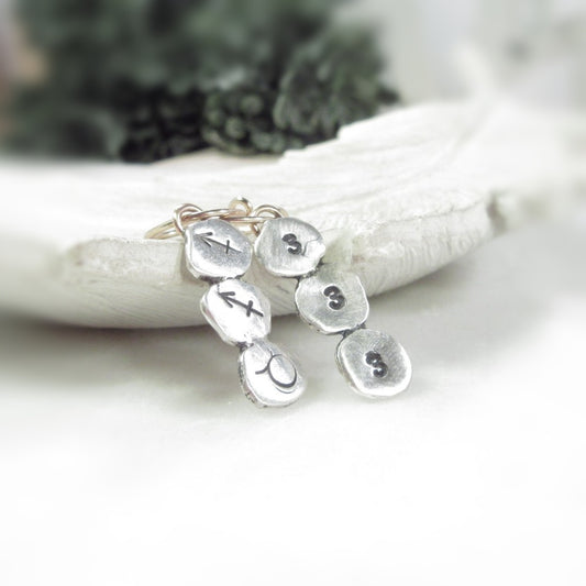 Tiny Hoop Earring Triple Dangles - Choose Your Diameter, Gauge, Metal