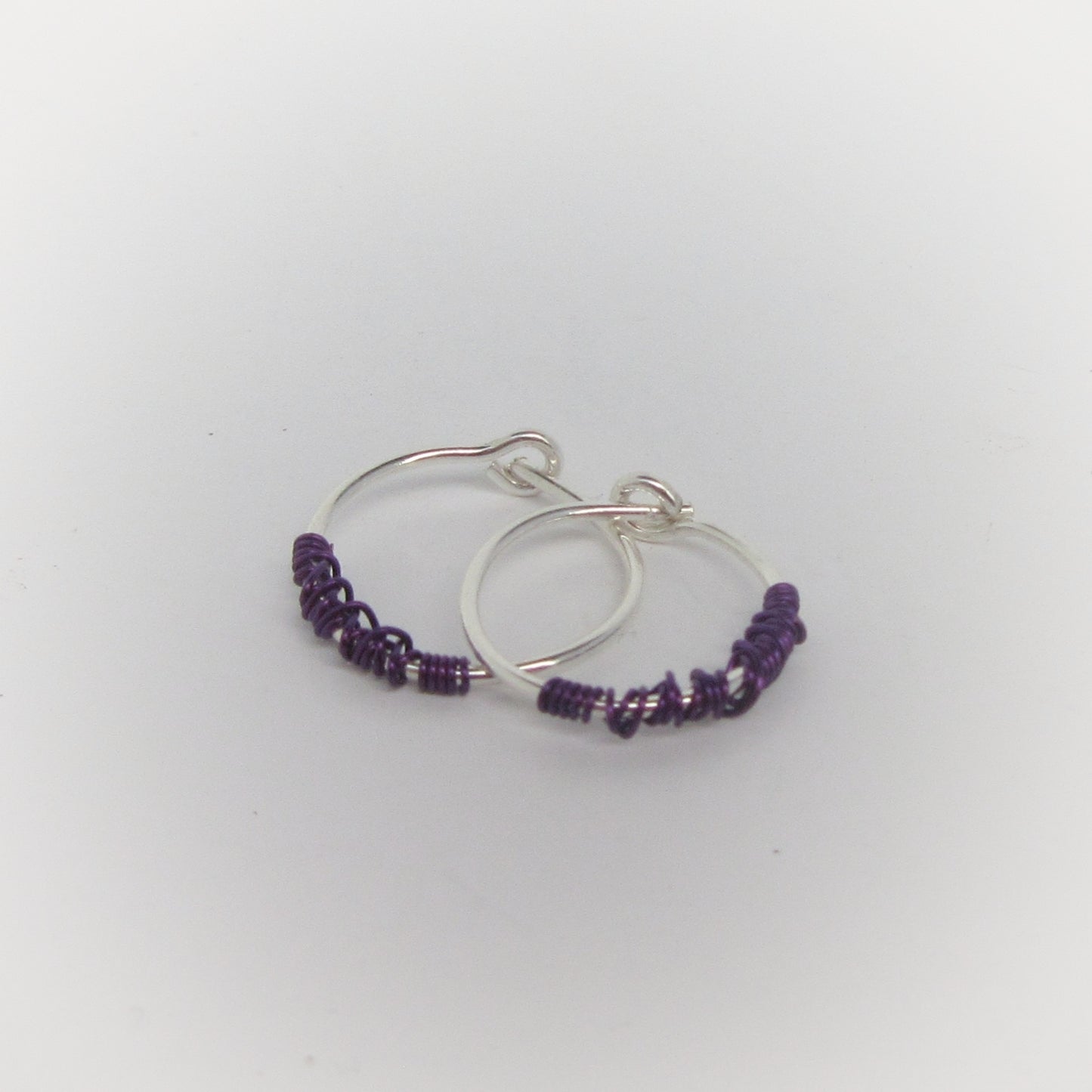 Tiny Hoop Earring Tangled Colors - Choose Your Diameter, Gauge, Metal, Color