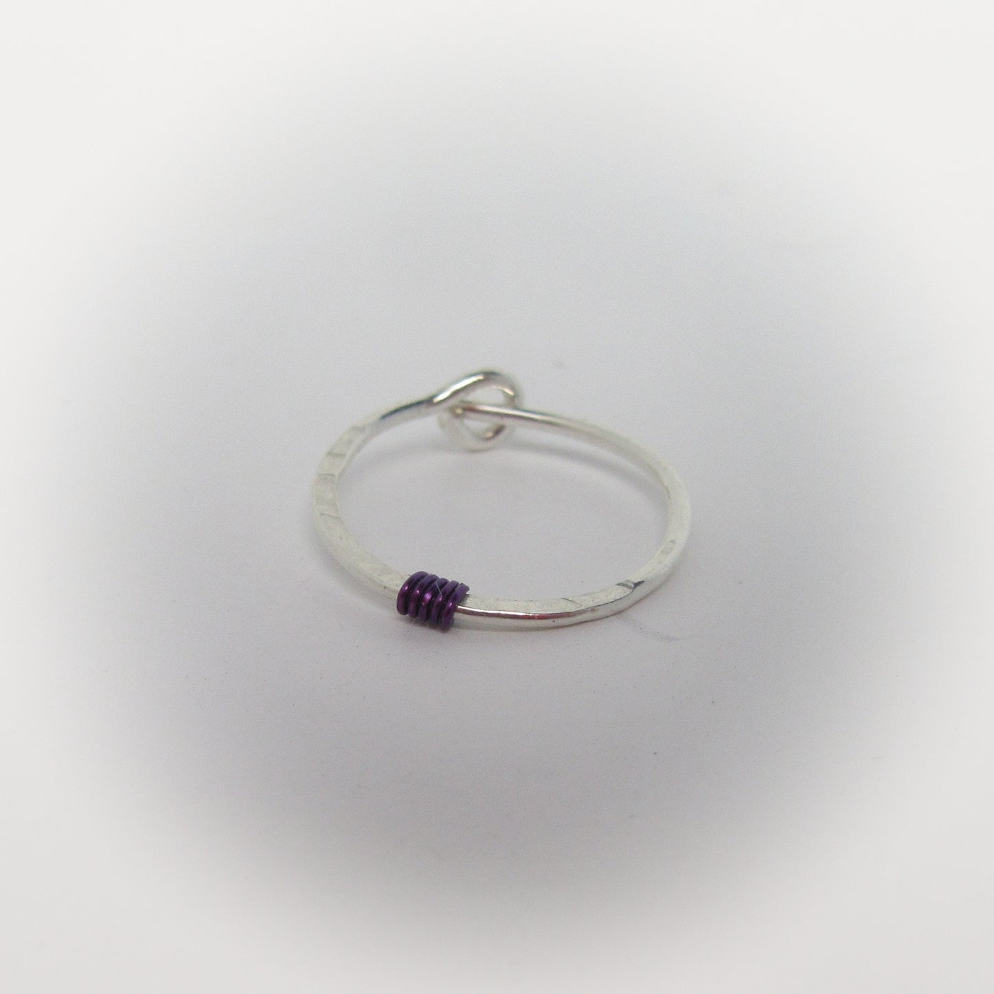 Cartilage Hoop Earring Hammered & Wrapped - Silver Choose Your Diameter, Gauge and Color