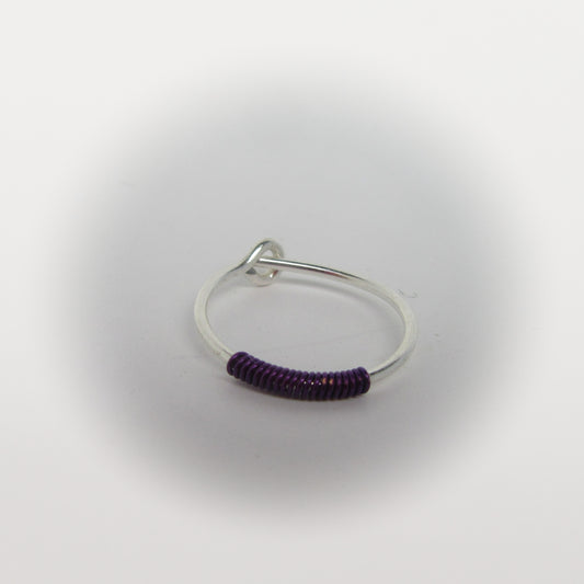 Cartilage Hoop Earring Wrapped - Silver Endless, Choose Your Diameter, Gauge and Color