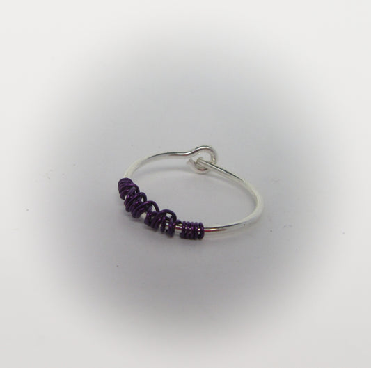 Cartilage Hoop Earring Tangled - Silver Choose Your Diameter, Gauge and Color