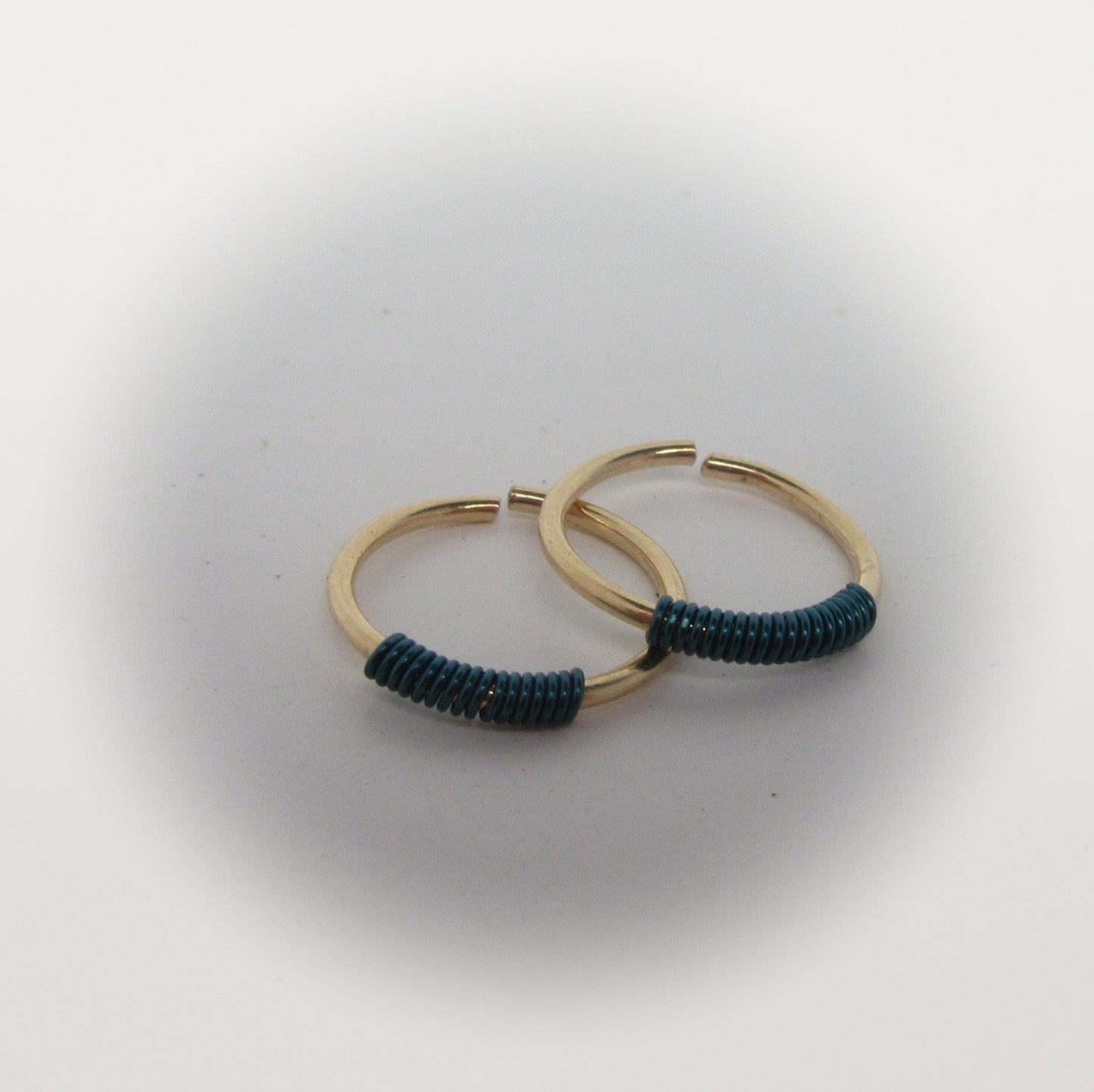 Tiny Hoop Earring Wrapped Colors Gold - Choose Your Diameter, Gauge, Color